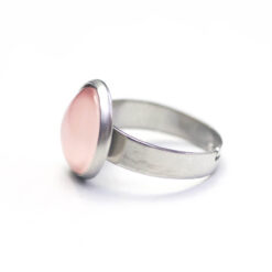 Handbemalter Ring Rosa Perlmutt – verstellbarer Edelstahl Ring Handbemalter Ring Rosa Perlmutt – verstellbarer Edelstahl Ring