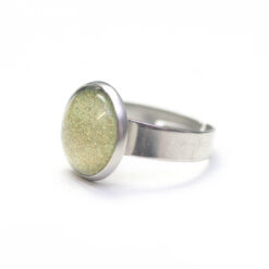 Handbemalter Ring Olivgold Glitzer – verstellbarer Edelstahl Ring Handbemalter Ring Olivgold Glitzer – verstellbarer Edelstahl Ring