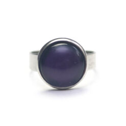 Handbemalter Ring Pflaumenviolett – verstellbarer Edelstahl Ring