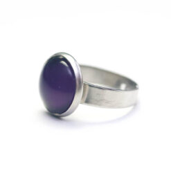 Handbemalter Ring Pflaumenviolett – verstellbarer Edelstahl Ring Handbemalter Ring Pflaumenviolett – verstellbarer Edelstahl Ring