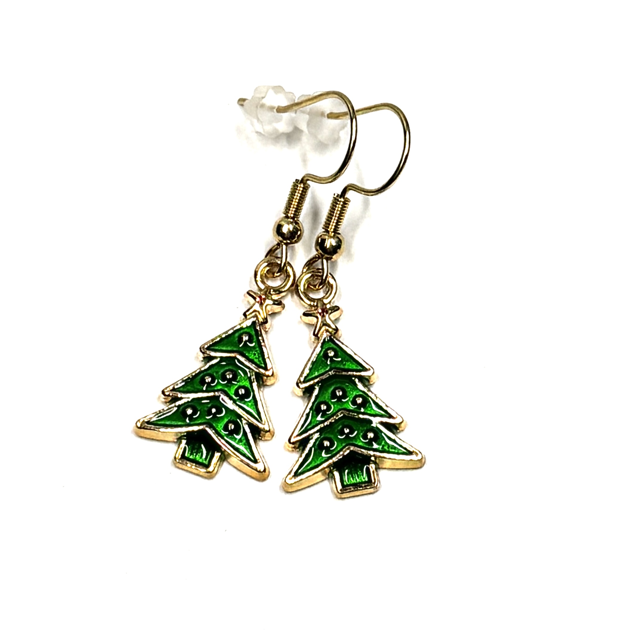 Tannenbaum Ohrhänger in Grün Gold – weihnachtlicher Schmuck aus Edelstahl Tannenbaum Ohrhänger in Grün Gold – weihnachtlicher Schmuck aus Edelstahl