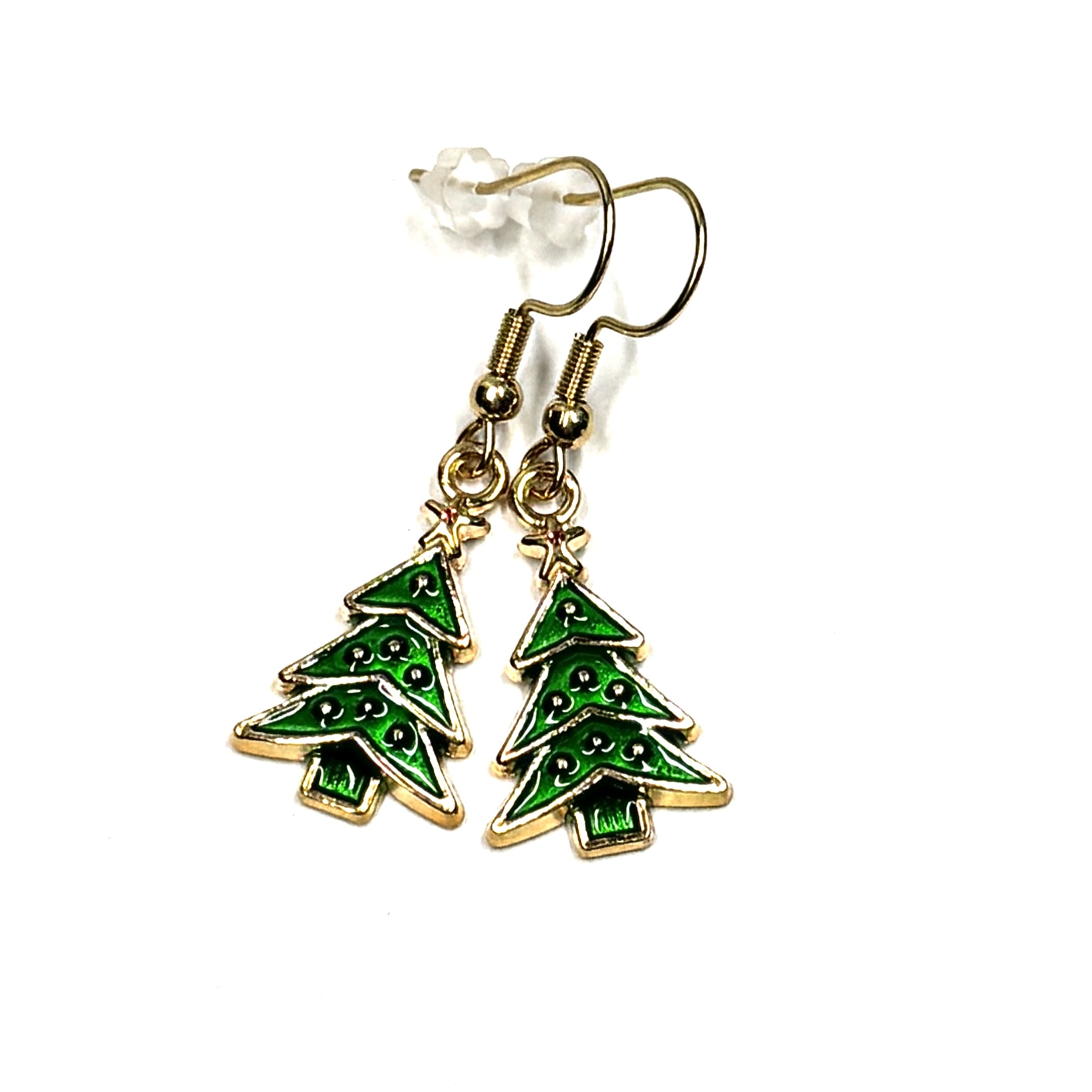 Tannenbaum Ohrhänger in Grün Gold – weihnachtlicher Schmuck aus Edelstahl Tannenbaum Ohrhänger in Grün Gold – weihnachtlicher Schmuck aus Edelstahl
