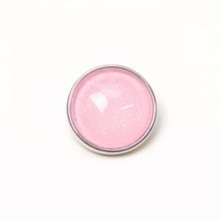 Druckknopf handbemalt in zart rosa Glitzer