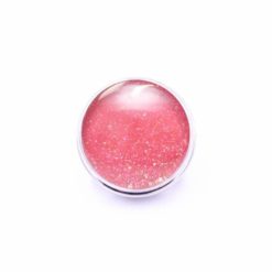 Druckknopf handbemalt rot rosarot glitzernd für Druckknopfschmuck