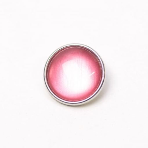 Druckknopf handbemalt rosa rosarot schimmernd für Druckknopfschmuck