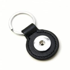 Druckknopf Schlüsselanhänger Leder schwarz für 16mm Druckknopf