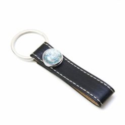 Druckknopf Schlüsselanhänger Leder schwarz für 16mm Druckknopf