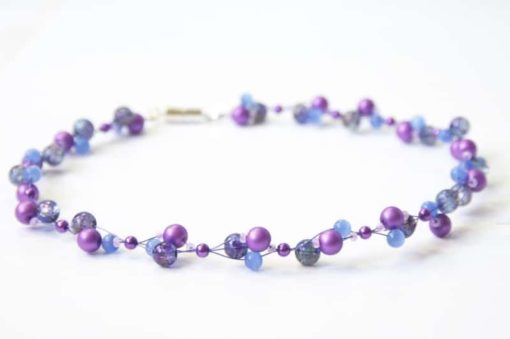 Mutter & Tochter Partner Schmuck Set in Blau und Violet