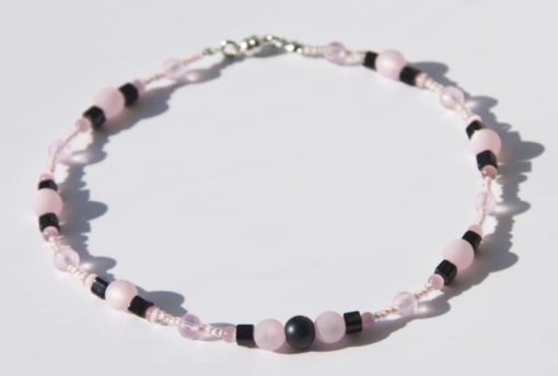 Mutter & Tochter Partner Schmuck Set in rosa und schwarz