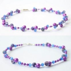 Mutter & Tochter Partner Schmuck Set in Blau und Violet