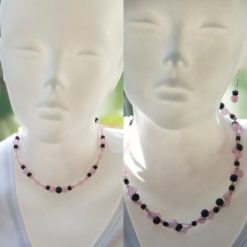 Mutter & Tochter Partner Schmuck Set in rosa und schwarz