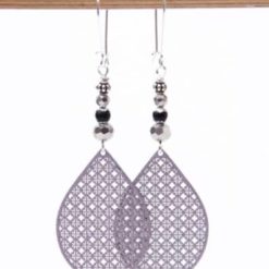 Lange Boho Ohrringe in silber und schwarz