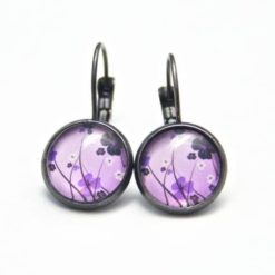 Ohrstecker / Ohrhänger violette Blumenwiese