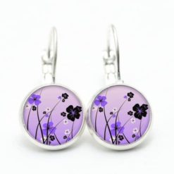 Ohrstecker / Ohrhänger violette Blumenwiese