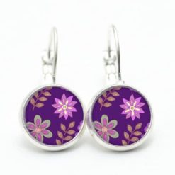 Ohrstecker / Ohrhänger violette Blumen