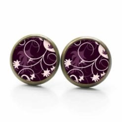 Ohrstecker / Ohrhänger violette Blumenranken