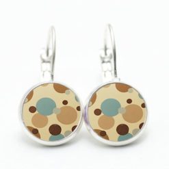 Ohrstecker / Ohrhänger Vintage 60er bunte Kreise Punkte Tupfen in braun und türkis