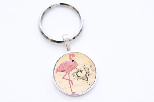 Schlüsselanhänger Flamingo mit Herz