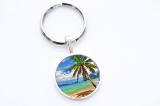 Schlüsselanhänger Palme am Strand