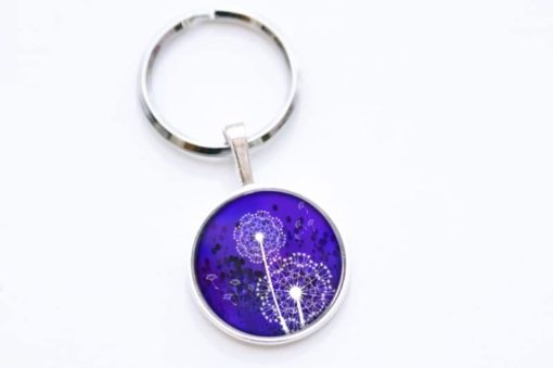 Schlüsselanhänger violette Pusteblume