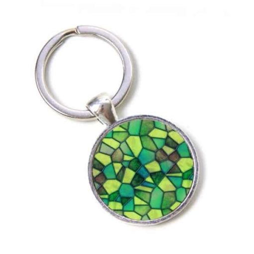 Schlüsselanhänger Mosaik Glasmosaik grün dunkelgrün Puzzle