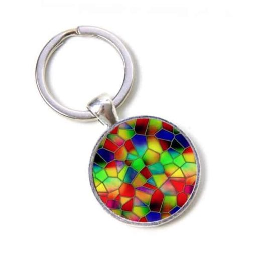 Schlüsselanhänger Mosaik Glasmosaik kunterbunt farbenfroh Puzzle