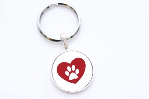 Schlüsselanhänger Herz mit Hundepfote