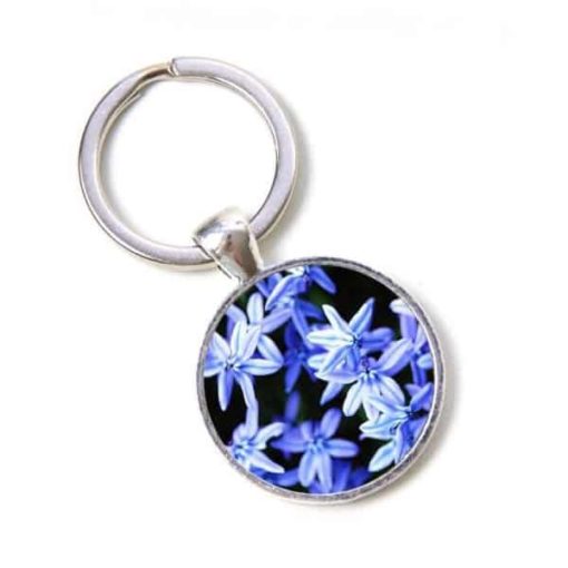 Schlüsselanhänger Taschenanhänger blaue Blumen