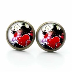 Ohrstecker / Ohrhänger Herz mit Blume