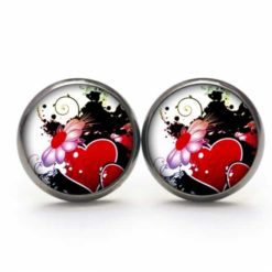 Ohrstecker / Ohrhänger Herz mit Blume