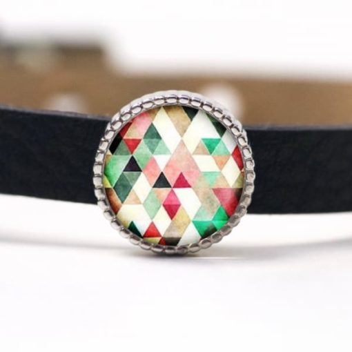 Schiebeperle Mosaik bunt Kaleidoskop Rauten