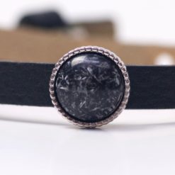 Schiebeperle mit schwarz/weiß matter Polaris Perle