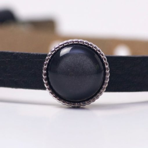 Schiebeperle mit schwarz glänzender Polaris Perle