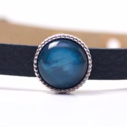 Schiebeperle mit blau glänzender Polaris Perle